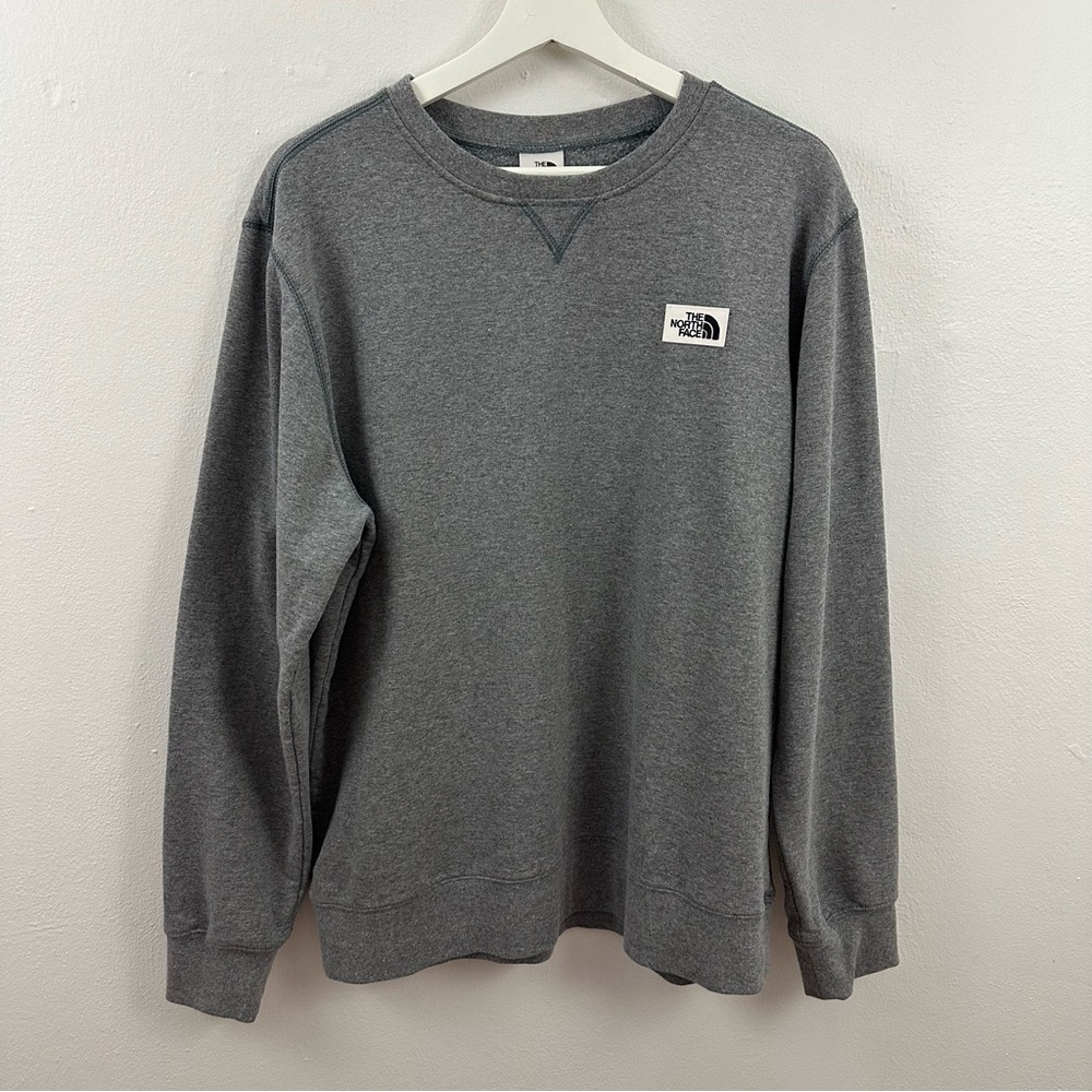 North Face Men’s Heritage Patch Crewneck Sweatshirt Grey Size L